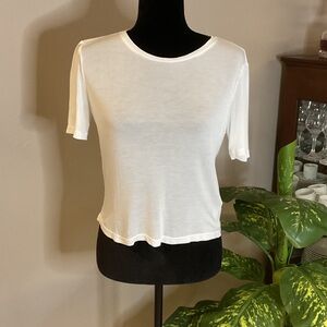 L'AGENCE White Short Sleeve Tee